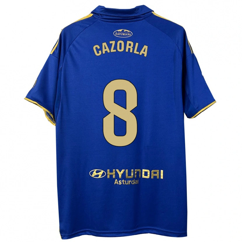 Danxen Mænd Santi Cazorla #8 Blå Guld Hjemmebane Spillertrøjer 2025/26 Trøje T-Shirt