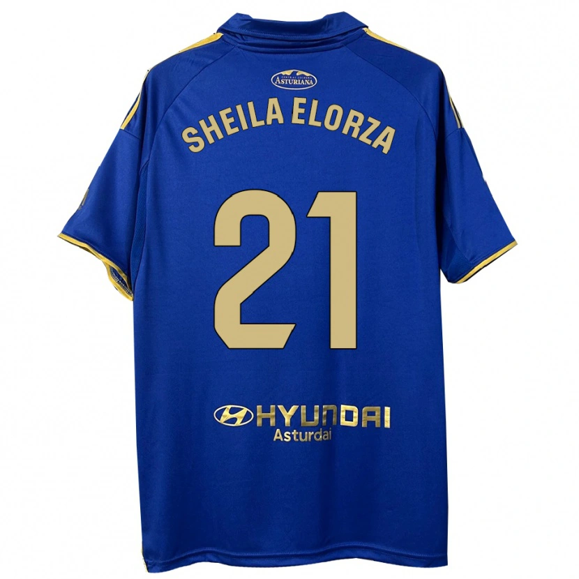 Danxen Mænd Sheila Elorza #21 Blå Guld Hjemmebane Spillertrøjer 2025/26 Trøje T-Shirt