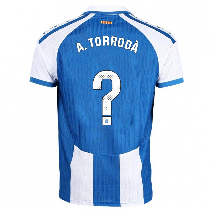 Danxen Mænd Anna Torrodà Ricard #0 Blå Hvid Hjemmebane Spillertrøjer 2025/26 Trøje T-Shirt