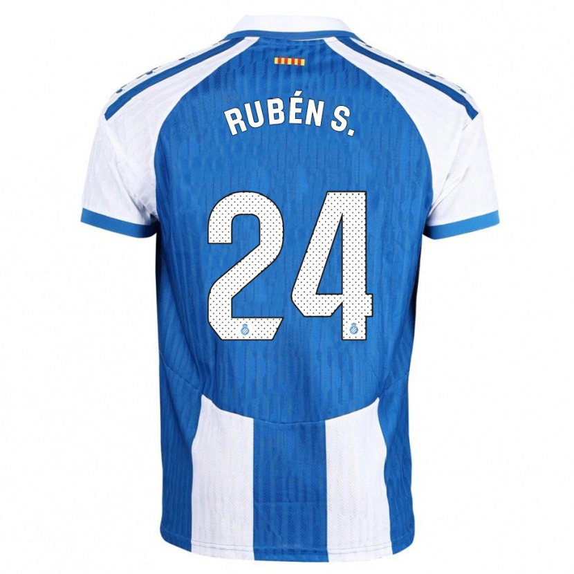 Danxen Mænd Rubén Sánchez #24 Blå Hvid Hjemmebane Spillertrøjer 2025/26 Trøje T-Shirt