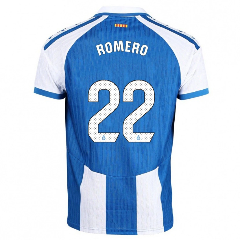 Danxen Mænd Carlos Romero #22 Blå Hvid Hjemmebane Spillertrøjer 2025/26 Trøje T-Shirt