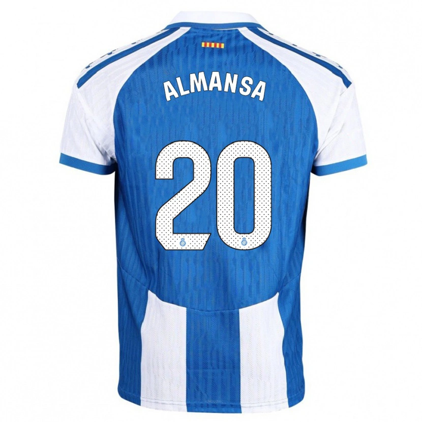 Danxen Mænd Alex Almansa #20 Blå Hvid Hjemmebane Spillertrøjer 2025/26 Trøje T-Shirt