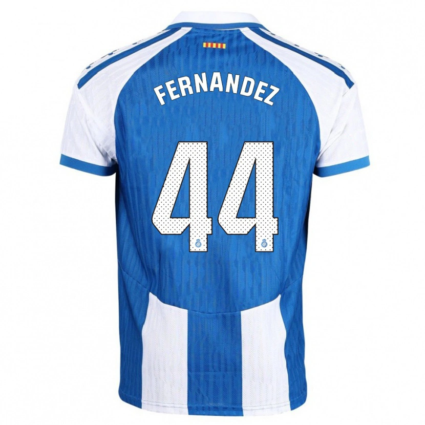 Danxen Mænd Marcos Fernández #44 Blå Hvid Hjemmebane Spillertrøjer 2025/26 Trøje T-Shirt