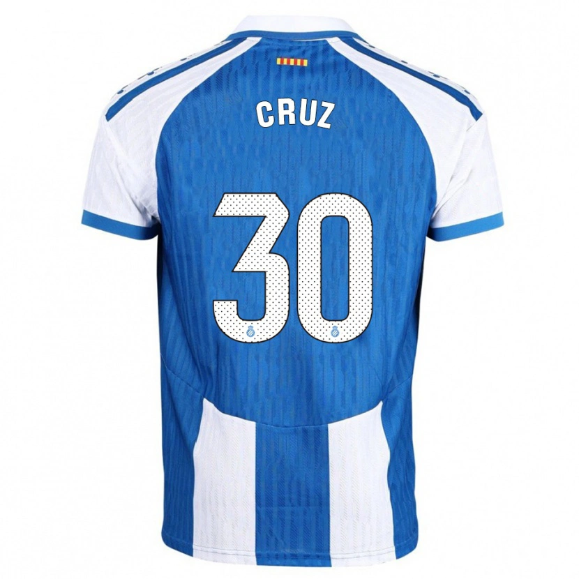 Danxen Mænd Denis Cruz #30 Blå Hvid Hjemmebane Spillertrøjer 2025/26 Trøje T-Shirt