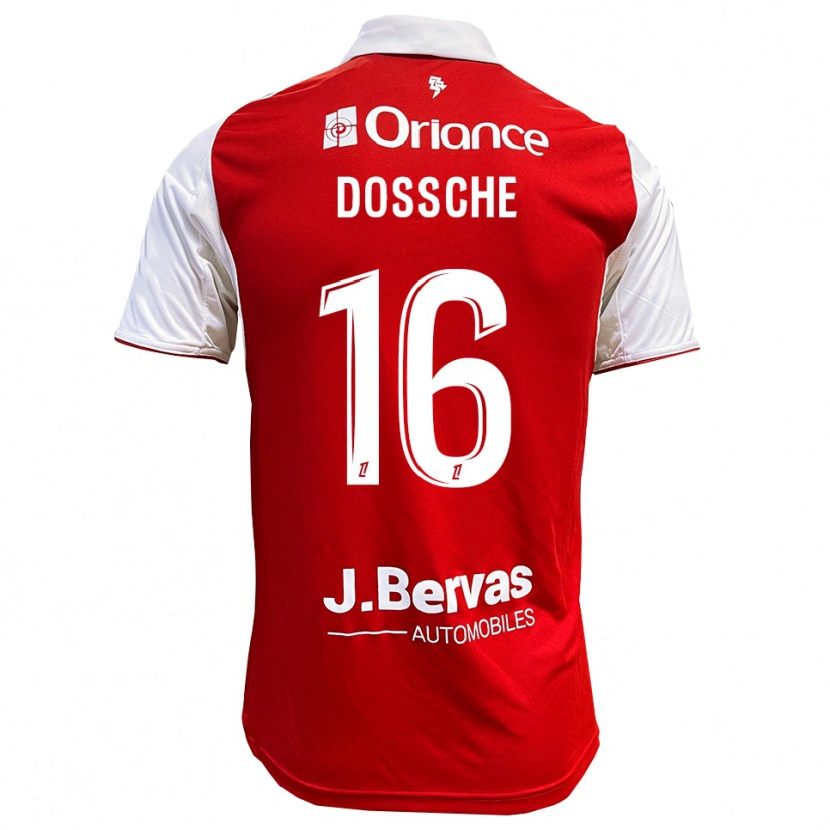 Danxen Mænd Marvin Dossche #16 Rød Hvid Hjemmebane Spillertrøjer 2025/26 Trøje T-Shirt