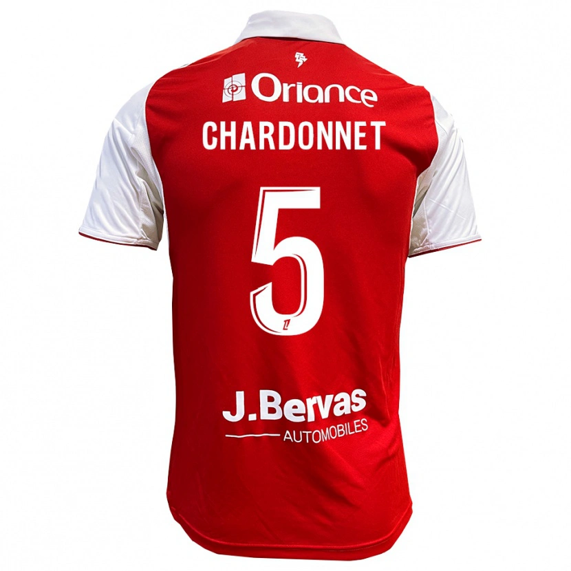 Danxen Mænd Brendan Chardonnet #5 Rød Hvid Hjemmebane Spillertrøjer 2025/26 Trøje T-Shirt