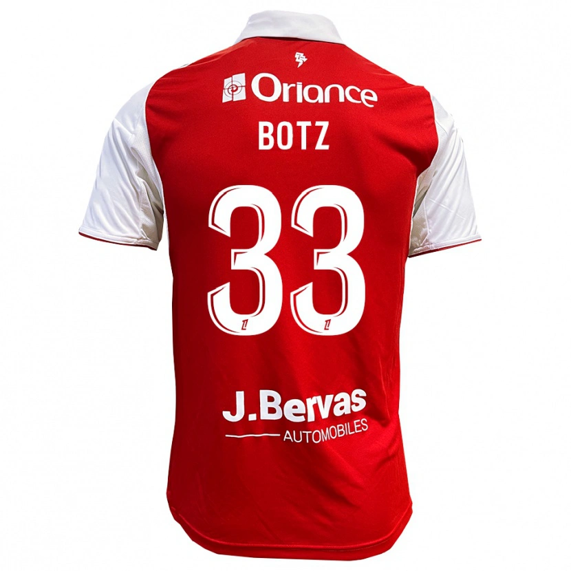 Danxen Mænd Léo Botz #33 Rød Hvid Hjemmebane Spillertrøjer 2025/26 Trøje T-Shirt