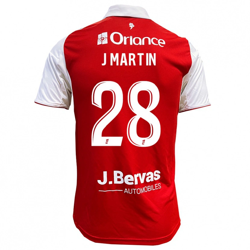 Danxen Mænd Jonas Martin #28 Rød Hvid Hjemmebane Spillertrøjer 2025/26 Trøje T-Shirt