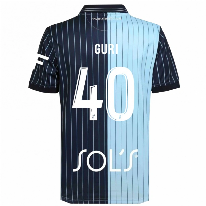 Danxen Mænd Gabriel Guri #40 Navy Himmelblå Hjemmebane Spillertrøjer 2025/26 Trøje T-Shirt