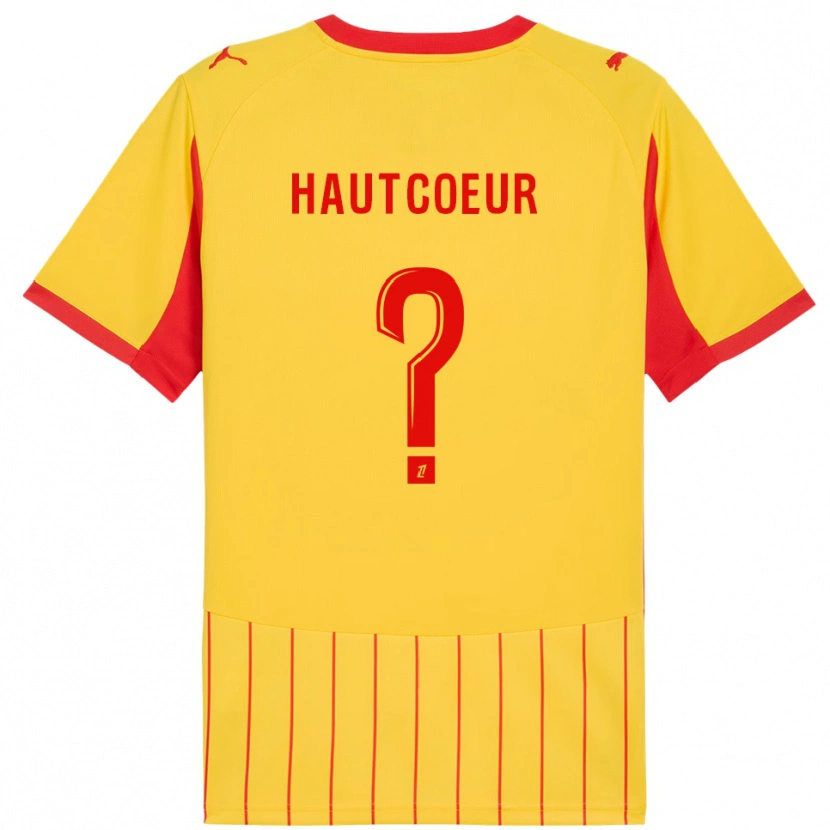 Danxen Mænd Agathe Hautcoeur #0 Gul Rød Hjemmebane Spillertrøjer 2025/26 Trøje T-Shirt