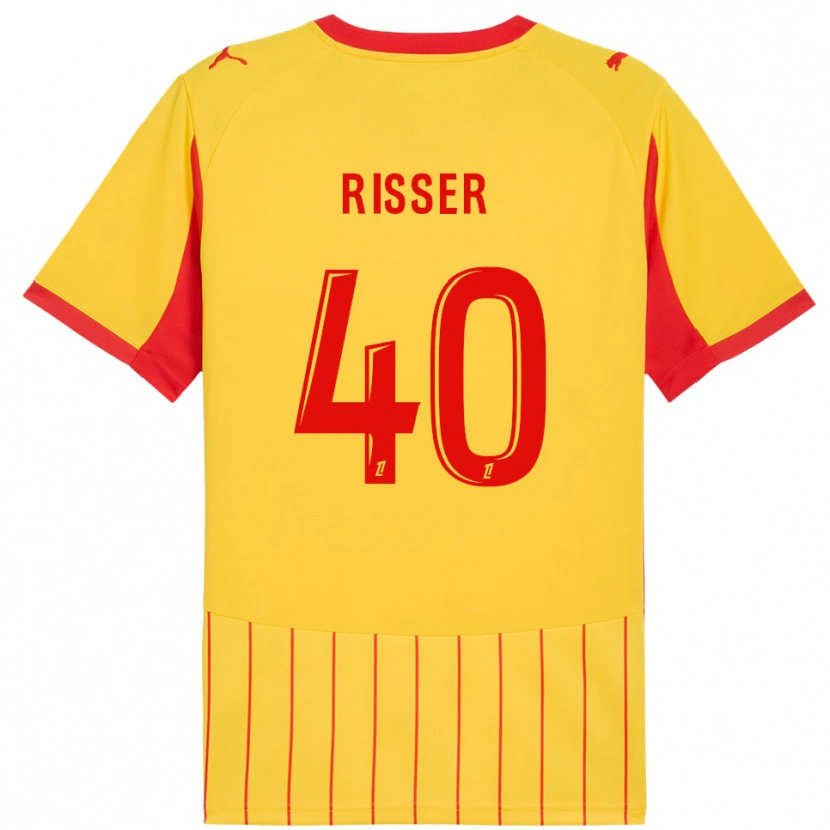Danxen Mænd Robin Risser #40 Gul Rød Hjemmebane Spillertrøjer 2025/26 Trøje T-Shirt