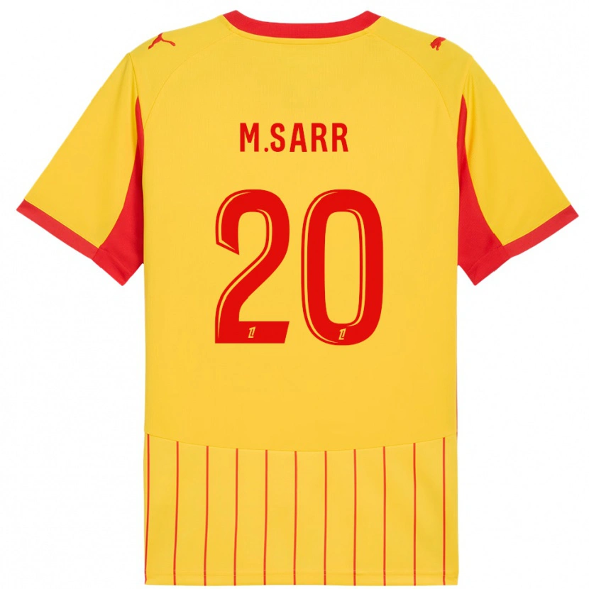 Danxen Mænd Malang Sarr #20 Gul Rød Hjemmebane Spillertrøjer 2025/26 Trøje T-Shirt