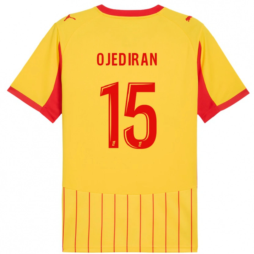 Danxen Mænd Hamzat Ojediran #15 Gul Rød Hjemmebane Spillertrøjer 2025/26 Trøje T-Shirt