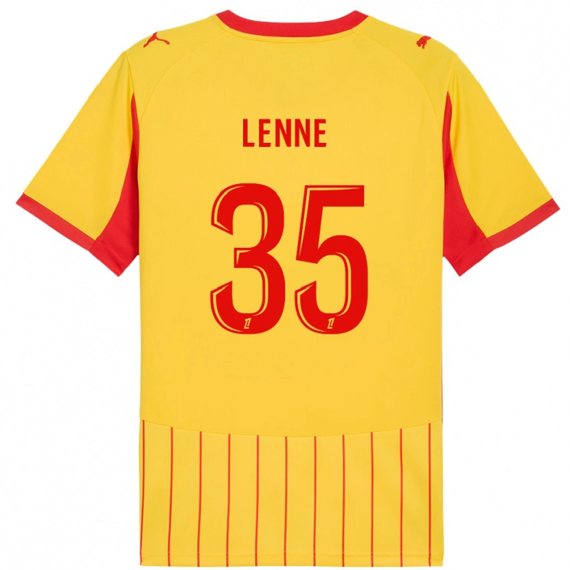 Danxen Mænd Oscar Lenne #35 Gul Rød Hjemmebane Spillertrøjer 2025/26 Trøje T-Shirt