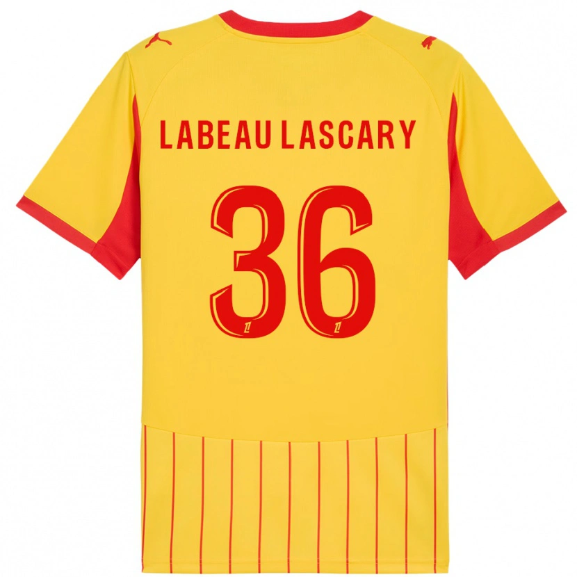 Danxen Mænd Rémy Labeau Lascary #36 Gul Rød Hjemmebane Spillertrøjer 2025/26 Trøje T-Shirt