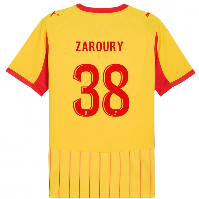 Danxen Mænd Anass Zaroury #38 Gul Rød Hjemmebane Spillertrøjer 2025/26 Trøje T-Shirt