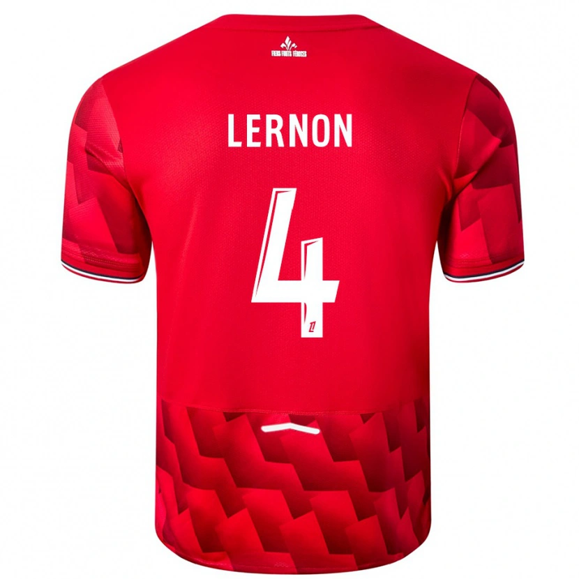 Danxen Mænd Jessica Lernon #4 Rød Hvid Hjemmebane Spillertrøjer 2025/26 Trøje T-Shirt