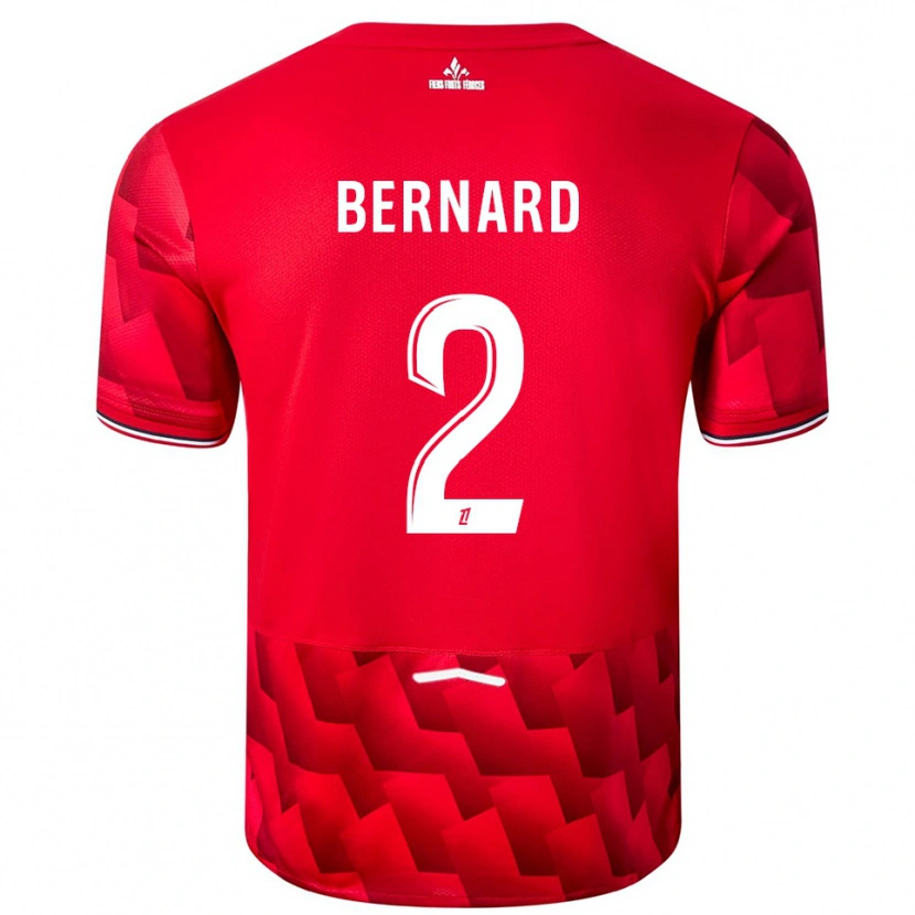 Danxen Mænd Loïk Bernard #2 Rød Hvid Hjemmebane Spillertrøjer 2025/26 Trøje T-Shirt