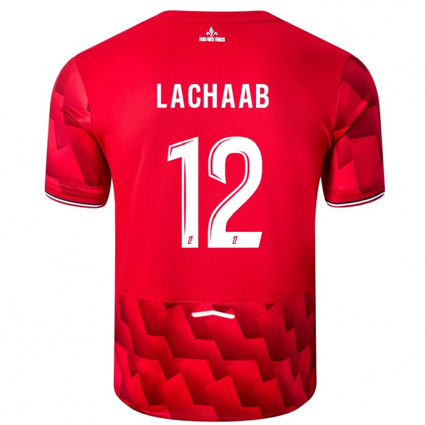 Danxen Mænd Younes Lachaab #12 Rød Hvid Hjemmebane Spillertrøjer 2025/26 Trøje T-Shirt