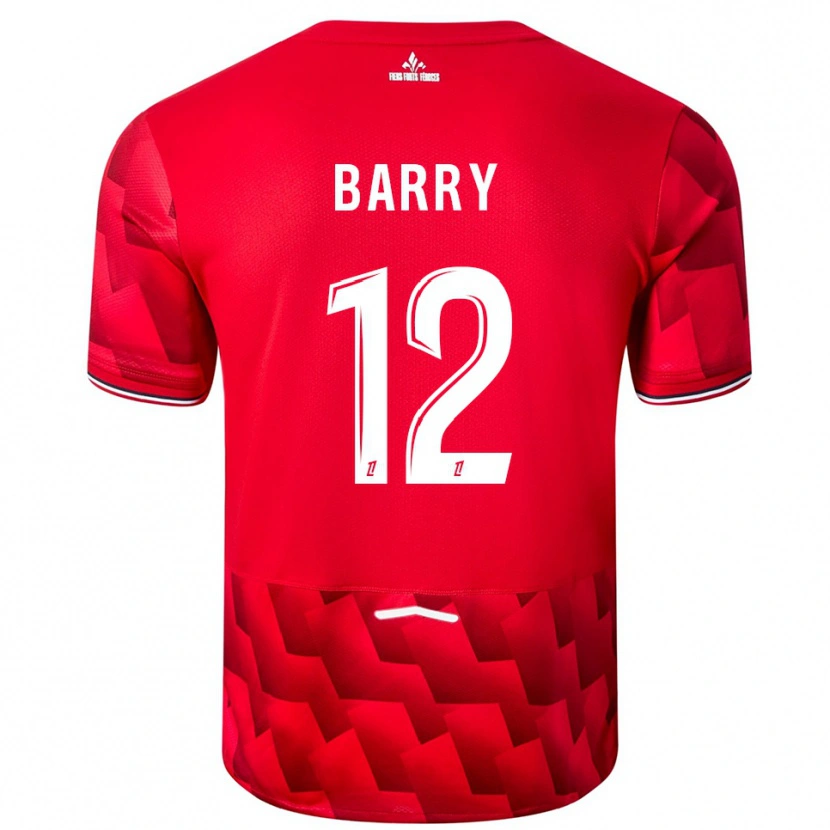 Danxen Mænd Léo Barry #12 Rød Hvid Hjemmebane Spillertrøjer 2025/26 Trøje T-Shirt