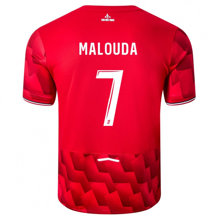 Danxen Mænd Aaron Malouda #7 Rød Hvid Hjemmebane Spillertrøjer 2025/26 Trøje T-Shirt