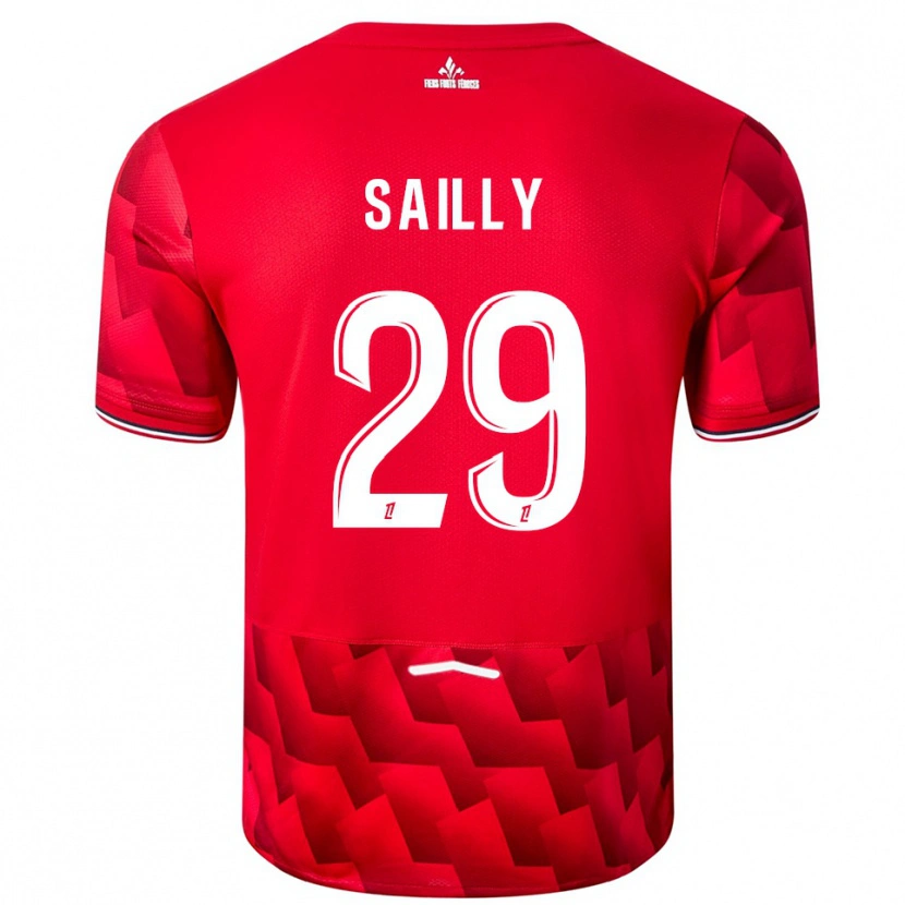 Danxen Mænd Charlotte Sailly #29 Rød Hvid Hjemmebane Spillertrøjer 2025/26 Trøje T-Shirt