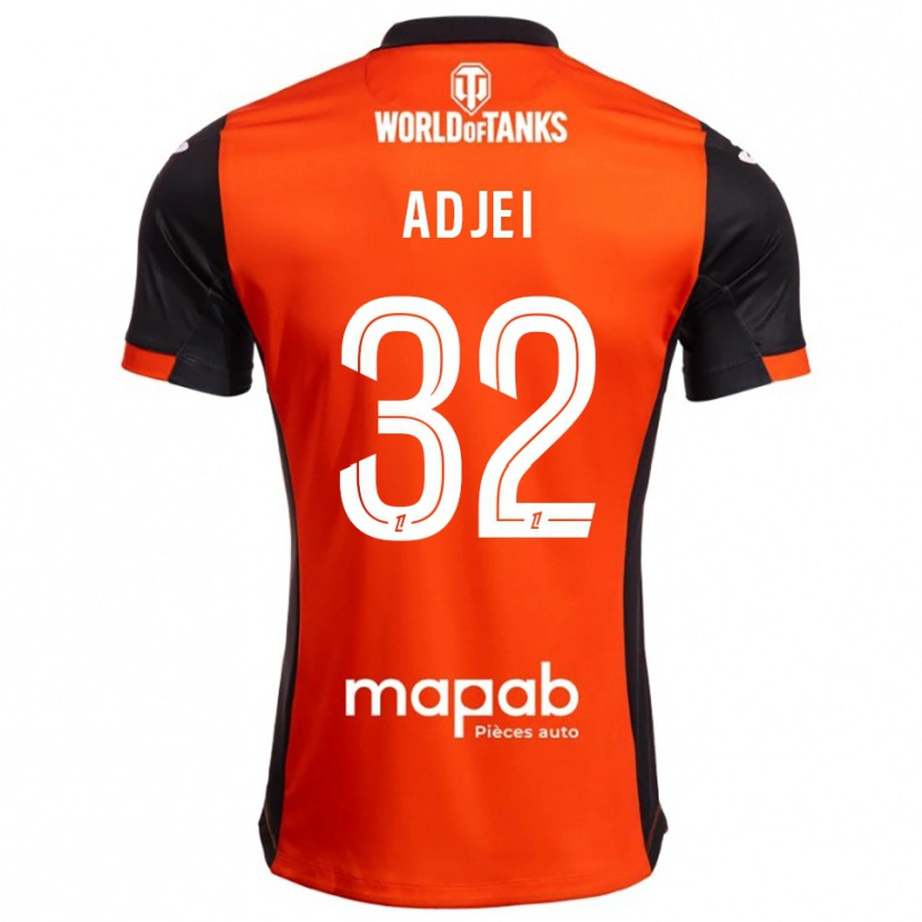Danxen Mænd Nathaniel Adjei #32 Sort Orange Hjemmebane Spillertrøjer 2025/26 Trøje T-Shirt