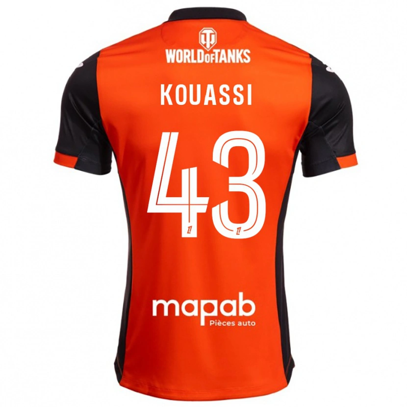 Danxen Mænd Arsène Kouassi #43 Sort Orange Hjemmebane Spillertrøjer 2025/26 Trøje T-Shirt