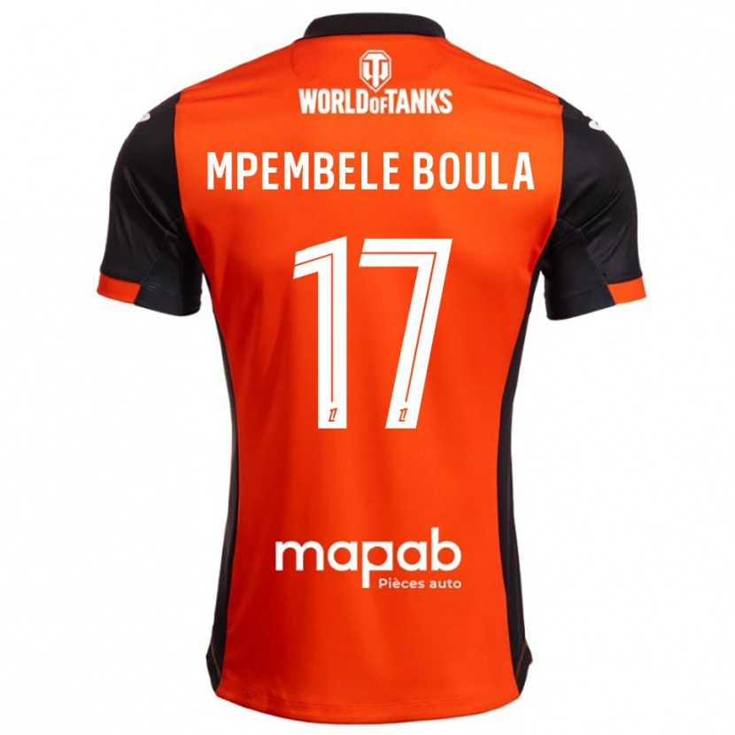 Danxen Mænd Exaucé Mpembele Boula #17 Sort Orange Hjemmebane Spillertrøjer 2025/26 Trøje T-Shirt