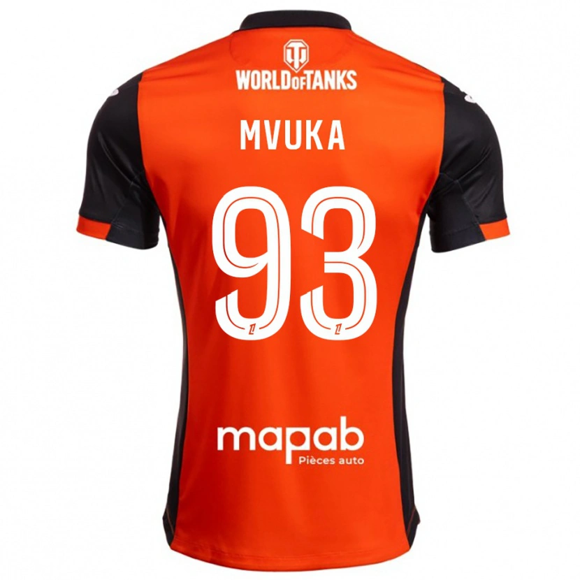 Danxen Mænd Joel Mvuka #93 Sort Orange Hjemmebane Spillertrøjer 2025/26 Trøje T-Shirt