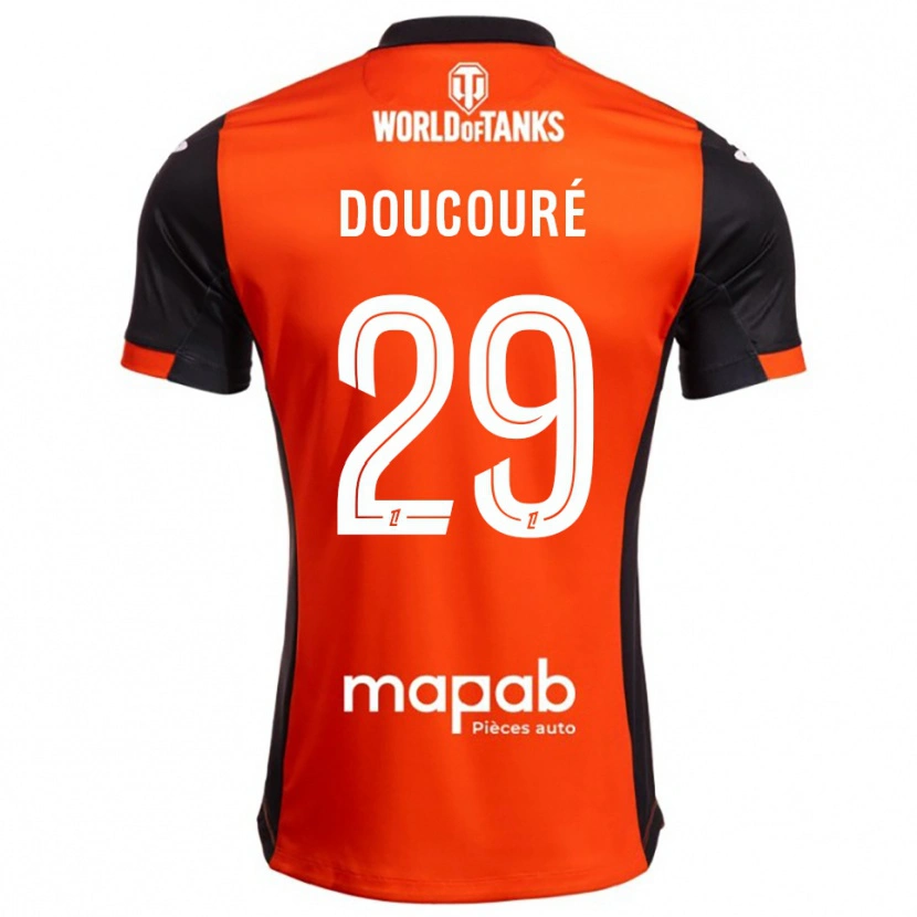 Danxen Mænd Siriné Doucouré #29 Sort Orange Hjemmebane Spillertrøjer 2025/26 Trøje T-Shirt