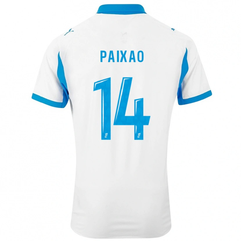 Danxen Mænd Igor Paixão #14 Hvid Himmelblå Hjemmebane Spillertrøjer 2025/26 Trøje T-Shirt