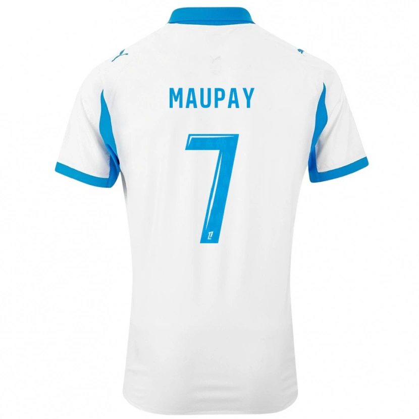 Danxen Mænd Neal Maupay #7 Hvid Himmelblå Hjemmebane Spillertrøjer 2025/26 Trøje T-Shirt