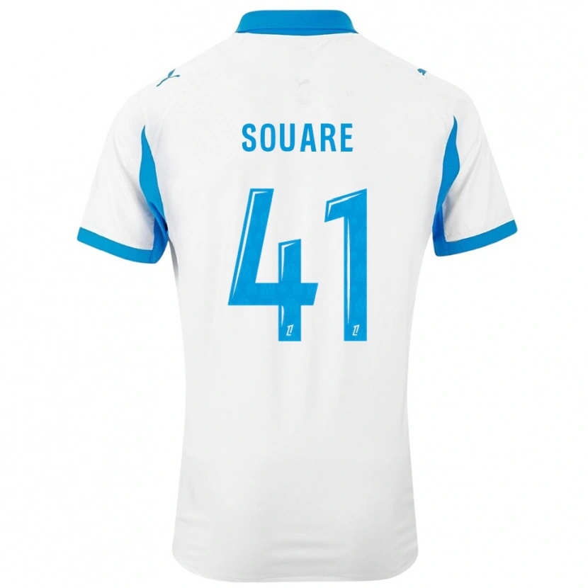 Danxen Mænd Cheick Souare #41 Hvid Himmelblå Hjemmebane Spillertrøjer 2025/26 Trøje T-Shirt