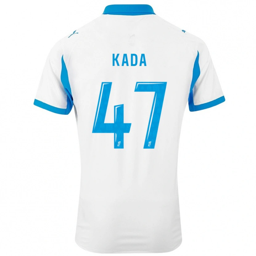 Danxen Mænd Joakim Kada #47 Hvid Himmelblå Hjemmebane Spillertrøjer 2025/26 Trøje T-Shirt