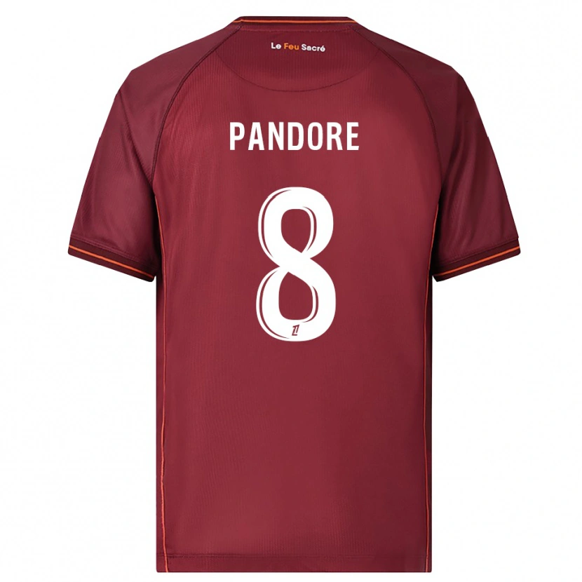 Danxen Mænd Jahyann Pandore #8 Bordeaux Hvid Hjemmebane Spillertrøjer 2025/26 Trøje T-Shirt
