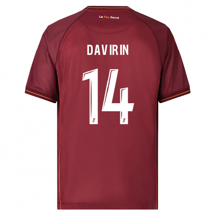 Danxen Mænd Pierre-Alexandre Davirin #14 Bordeaux Hvid Hjemmebane Spillertrøjer 2025/26 Trøje T-Shirt