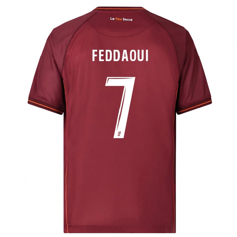 Danxen Mænd Leina Feddaoui #7 Bordeaux Hvid Hjemmebane Spillertrøjer 2025/26 Trøje T-Shirt