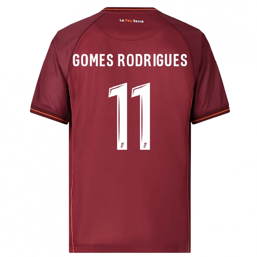 Danxen Mænd Jess Gomes Rodrigues #11 Bordeaux Hvid Hjemmebane Spillertrøjer 2025/26 Trøje T-Shirt