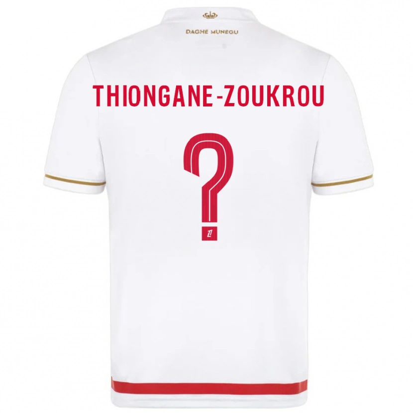 Danxen Mænd Ackah-Tidiane Thiongane-Zoukrou #0 Rød Hvid Hjemmebane Spillertrøjer 2025/26 Trøje T-Shirt
