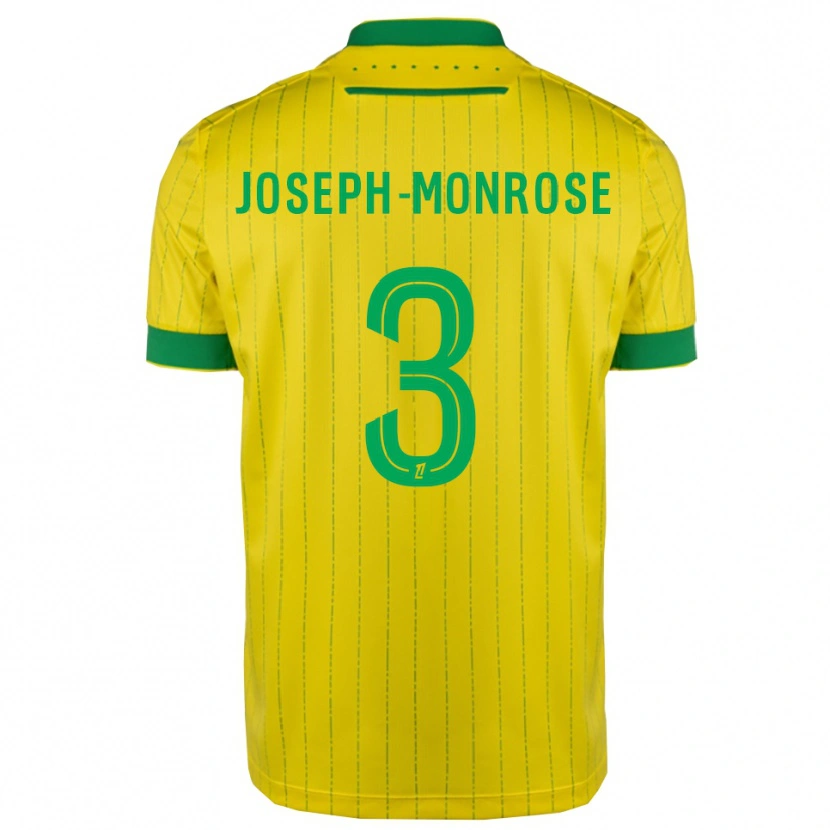 Danxen Mænd Florian Joseph-Monrose #3 Gul Grøn Hjemmebane Spillertrøjer 2025/26 Trøje T-Shirt