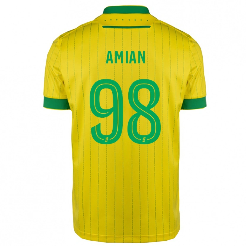Danxen Mænd Kelvin Amian #98 Gul Grøn Hjemmebane Spillertrøjer 2025/26 Trøje T-Shirt