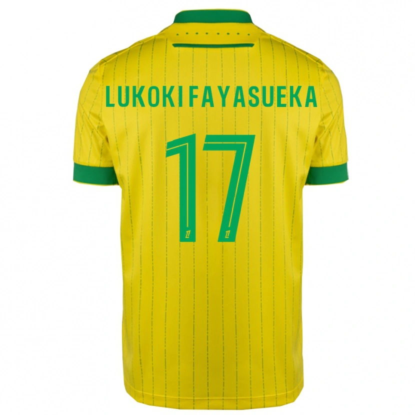 Danxen Mænd Kévin Lukoki Fayasueka #17 Gul Grøn Hjemmebane Spillertrøjer 2025/26 Trøje T-Shirt