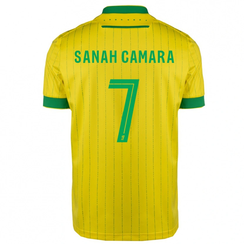 Danxen Mænd Sanah Camara #7 Gul Grøn Hjemmebane Spillertrøjer 2025/26 Trøje T-Shirt