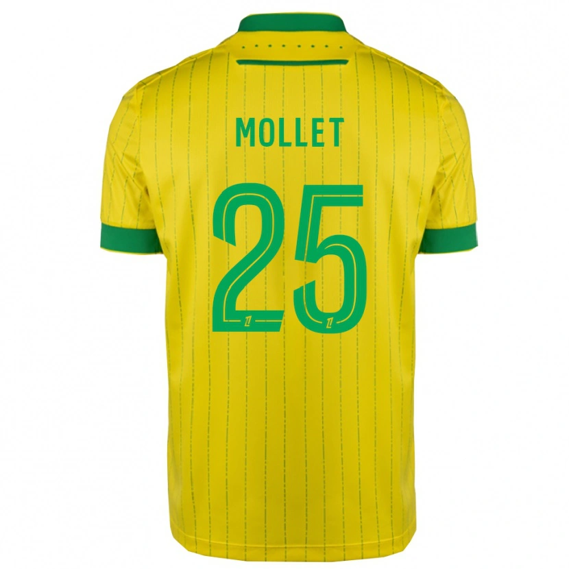 Danxen Mænd Florent Mollet #25 Gul Grøn Hjemmebane Spillertrøjer 2025/26 Trøje T-Shirt