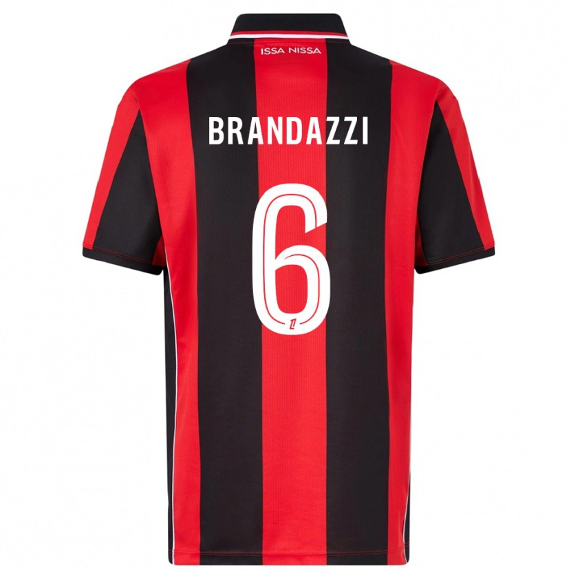 Danxen Mænd Fiona Brandazzi #6 Rød Sort Hjemmebane Spillertrøjer 2025/26 Trøje T-Shirt