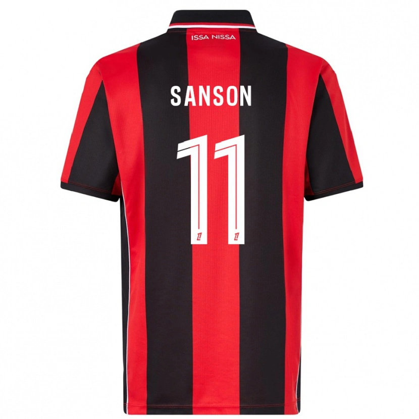 Danxen Mænd Morgan Sanson #11 Rød Sort Hjemmebane Spillertrøjer 2025/26 Trøje T-Shirt