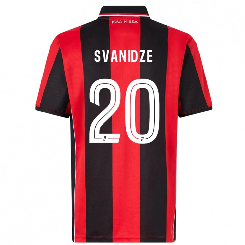 Danxen Mænd Andria Svanidze #20 Rød Sort Hjemmebane Spillertrøjer 2025/26 Trøje T-Shirt