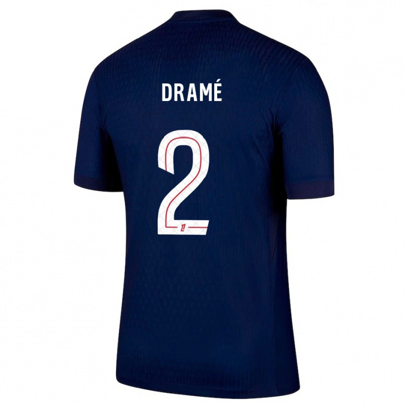 Danxen Mænd Abdou Fanné-Dramé #2 Navy Rød Hjemmebane Spillertrøjer 2025/26 Trøje T-Shirt