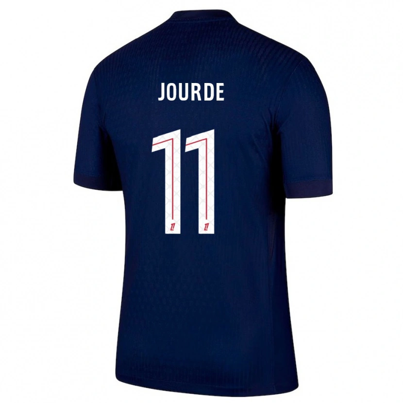 Danxen Mænd Florianne Jourde #11 Navy Rød Hjemmebane Spillertrøjer 2025/26 Trøje T-Shirt